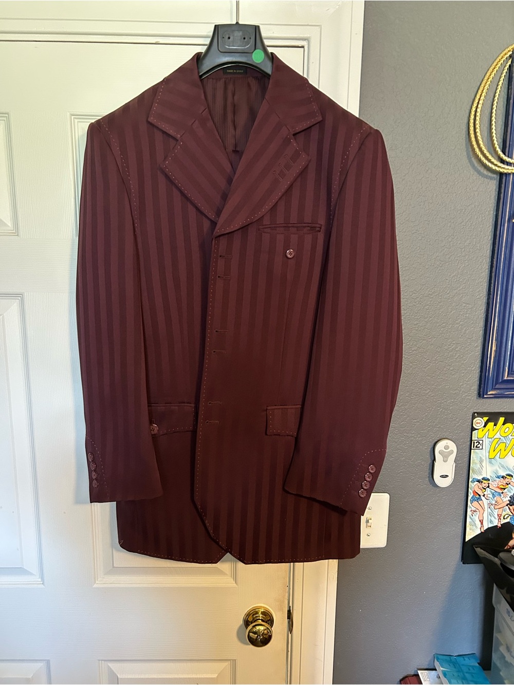 Pino Baldini Men's Burgundy Stripe Blazer